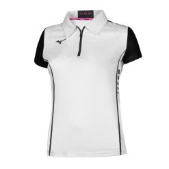 Damska koszulka polo Mizuno Wom Hex. Białe bluzki sportowe damskie Mizuno, xl, bez kołnierzyka, bez ramiączek. Za 137.50 zł.