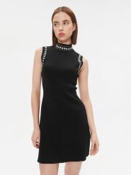 Gaudi Sukienka dzianinowa 321FD13006 Czarny Regular Fit. Czarne sukienki damskie GAUDI, xs, bez wzorów, z dzianiny, bez kołnierzyka, bez ramiączek. Za 729.99 zł.