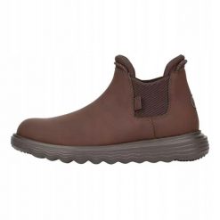 HEYDUDE Męskie Sztyblety Branson. Brązowe sztyblety męskie Hey dude, z materiału, bez zapięcia. Za 439.00 zł.