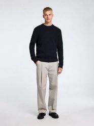 SELECTED HOMME Sweter "Theo" w kolorze granatowym rozmiar: XXL. Niebieskie swetry męskie Selected Homme, xxl, bez wzorów, z bawełny, bez kołnierzyka. Za 87.81 zł.