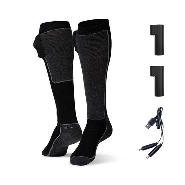Skarpetki ogrzewane Comfort - 1 para baterii Dorośli. Czarne skarpetki damskie G-HEAT, bez wzorów, z materiału. Za 332.34 zł.