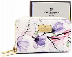 Portfel damski Peterson PTN 007-F8 fioletowy. Fioletowe portfele damskie Peterson, bez wzorów, ze skóry ekologicznej. Za 68.99 zł.