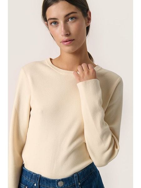 Soaked in Luxury Sweter w kolorze beżowym rozmiar: M. Brązowe swetry klasyczne damskie Soaked in Luxury, m, z wiskozy, bez kołnierzyka. Za 104.99 zł.