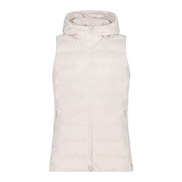 Kurtka bez rękawów z kapturem, zapinana na zamek dla kobiet CMP. Białe kurtki damskie CMP, bez wzorów, z kapturem. W wyprzedaży za 274.99 zł.