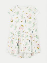 NAME IT Sukienka codzienna Vigga 13215107 Biały Regular Fit. Białe sukienki dziewczęce Name it, bez wzorów, z bawełny, bez ramiączek. Za 39.99 zł.