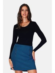 ASSUILI Koszulka w kolorze czarnym rozmiar: 40. Czarne bluzki damskie Assuili, bez wzorów, klasyczne, bez kołnierzyka, bez ramiączek. Za 58.95 zł.