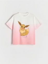 T-shirt ombre z Pokemon - wielobarwny. Koszulki dziewczęce Reserved, bez wzorów, z bawełny, bez ramiączek. Za 49.99 zł.