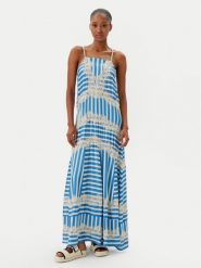 Maaji Sukienka letnia Azure Stripes Rosalia PT2664CLD001 Niebieski Regular Fit. Niebieskie sukienki damskie Maaji, na lato, m, bez wzorów, z wiskozy, bez kołnierzyka, bez ramiączek. Za 469.99 zł.
