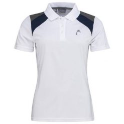 Koszulka polo damska CLUB 22 Tech. Białe bluzki damskie HEAD, xl, bez wzorów, z poliesteru, sportowe, bez kołnierzyka, bez ramiączek. Za 238.00 zł.