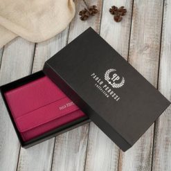 Portfel damski skórzany różowy duży poziomy Paolo Peruzzi AL-01-PI. Czerwone portfele damskie bez wzorów, ze skóry. Za 74.00 zł.