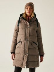 Regatta Płaszcz pikowany "Eryn" w kolorze szarobrązowym rozmiar: 46. Brązowe płaszcze damskie Regatta, bez wzorów. Za 335.02 zł.