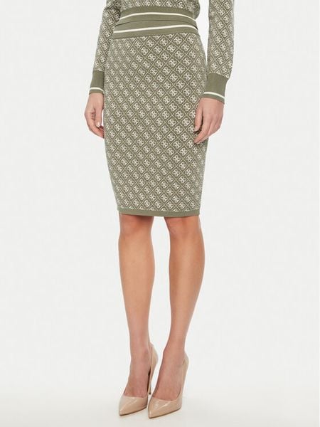 Guess Spódnica ołówkowa W4BD53 Z37K0 Zielony Regular Fit. Zielone spódniczki damskie Guess, s, z aplikacjami, z wiskozy, ołówkowe. Za 199.99 zł.