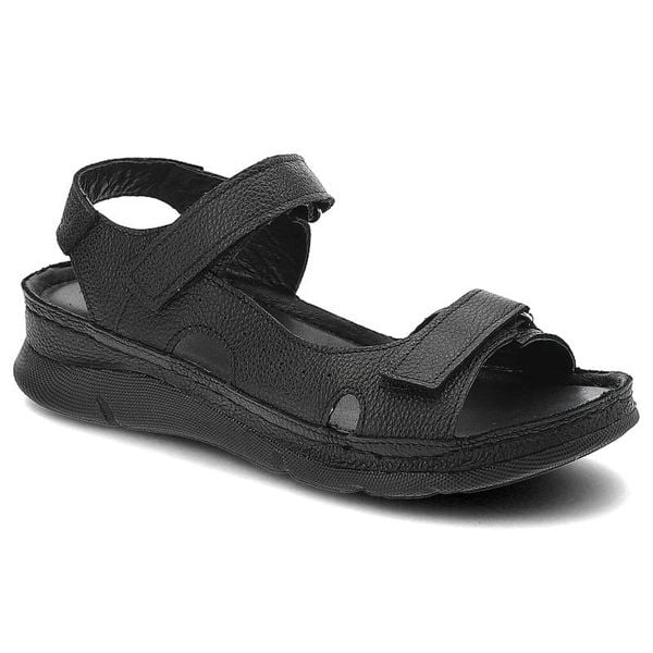 Sandały damskie Kampa, miękka skórzana cholewka regulowane paski na rzep zapewniające dopasowanie, czarne, K192. Czarne sandały damskie KAMPA, bez wzorów, ze skóry, bez obcasa. Za 175.00 zł.