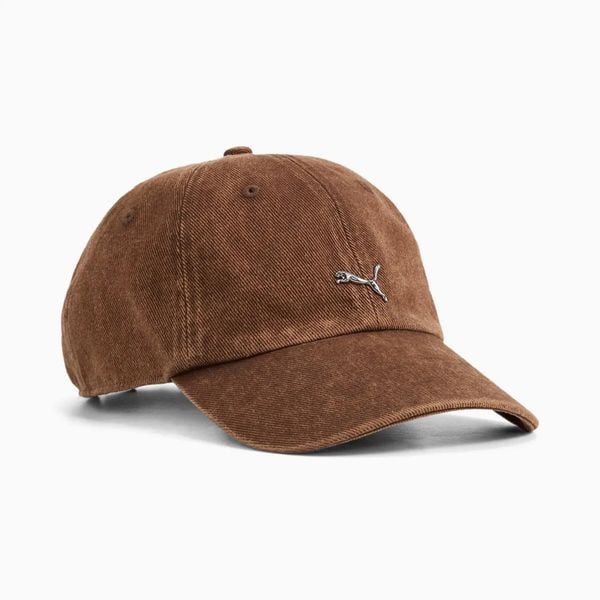 Czapka z daszkiem Puma WARDROBE ESS METAL 02596808. Brązowe czapki męskie Puma, bez wzorów, z bawełny, eleganckie. Za 94.00 zł.