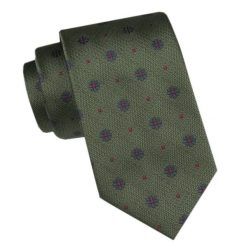 Męski Krawat - Angelo di Monti - Zieleń Mundurowa, Drobny Groszek. Zielone krawaty i muchy męskie Angelo di Monti, bez wzorów, z tkaniny, eleganckie. Za 45.00 zł.