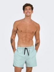 ONLY & SONS Szorty kąpielowe "Onsbasile" w kolorze turkusowym rozmiar: XXL. Niebieskie szorty sportowe męskie Only & Sons, xxl, outdoorowe. Za 65.54 zł.