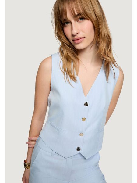 Morgan Kamizelka 261-CALCI.F Niebieski jasny Regular Fit. Niebieskie kamizelki damskie Morgan, z syntetyku. Za 279.99 zł.