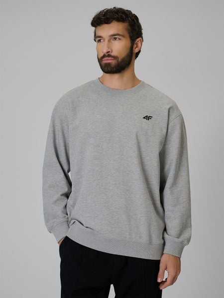 4F Bluza dresowa regular bez kaptura męska - szara M. Szare bluzy bez kaptura męskie 4f, m, z dresówki. Za 149.99 zł.