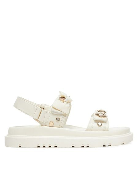 Aldo Sandały Gemima 13917680 Biały. Białe sandały damskie Aldo, bez wzorów, ze skóry, bez obcasa, na płaskiej podeszwie. Za 439.99 zł.