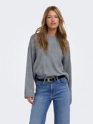 ONLY Sweter w kolorze szarym rozmiar: M. Szare swetry klasyczne damskie Only, m, bez kołnierzyka. Za 91.95 zł.