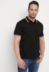 Czarna Koszulka o Fasonie Polo z Guzikami Timarie. Czarne koszulki polo męskie Born2be, m, bez wzorów, z dresówki, bez ramiączek. Za 59.99 zł.