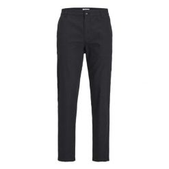 Spodnie Jack & Jones Stace Chino czarne. Czarne spodnie materiałowe męskie Jack&Jones, bez wzorów, sportowe. Za 253.76 zł.