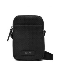 Calvin Klein Saszetka Embossed Woven Slim Reporter LV04D3221G Czarny. Czarne saszetki męskie CALVIN KLEIN, ze skóry. Za 329.99 zł.
