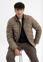 Pikowana kurtka J-LUSIO. Brązowe kurtki męskie Volcano, m, bez wzorów, z materiału, bez kaptura. Za 329.99 zł.