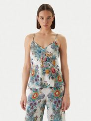 Just Cavalli Bluzka 80PAM201 NS837 Błękitny Relaxed Fit. Niebieskie bluzki damskie Just Cavalli, bez wzorów, z wiskozy, bez ramiączek. Za 555.99 zł.