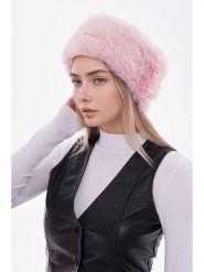 Lucky Bees Czapka w kolorze jasnoróżowym rozmiar: onesize. Różowe czapki zimowe damskie Lucky Bees, z futra. Za 109.00 zł.