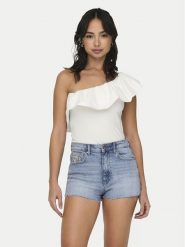 ONLY Bluzka Soffy 15320339 Biały Regular Fit. Białe bluzki damskie Only, xl, bez wzorów, z bawełny, bez ramiączek. Za 99.99 zł.