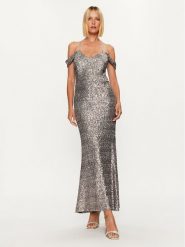 Rinascimento Sukienka wieczorowa CFC0115186003 Srebrny Regular Fit. Szare sukienki damskie RINASCIMENTO, xs, bez wzorów, z syntetyku, wizytowe, bez kołnierzyka, bez ramiączek. Za 1,209.00 zł.