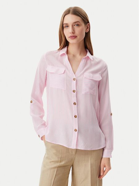 Vero Moda Koszula Bumpy 10275283 Różowy Regular Fit. Czerwone koszule damskie Vero Moda, xs, bez wzorów, z wiskozy, bez kołnierzyka, bez ramiączek. Za 59.99 zł.