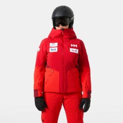 Damska kurtka narciarska Helly Hansen Kvitfjell Race. Czerwone kurtki damskie Helly Hansen, na zimę, bez wzorów, bez kaptura. W wyprzedaży za 1,813.50 zł.