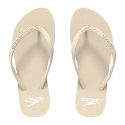 Klapki japonki antypoślizgowe damskie Speedo Flip Flop. Brązowe klapki damskie Speedo, bez wzorów, z materiału, bez obcasa. Za 77.99 zł.