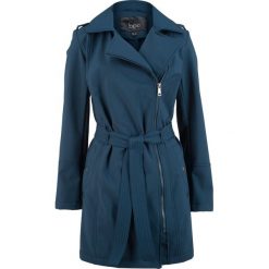 Kurtka softshell "biker" z paskiem bonprix ciemnoniebieski. Niebieskie kurtki damskie bonprix, bez wzorów, z softshellu, bez kaptura. Za 189.99 zł.