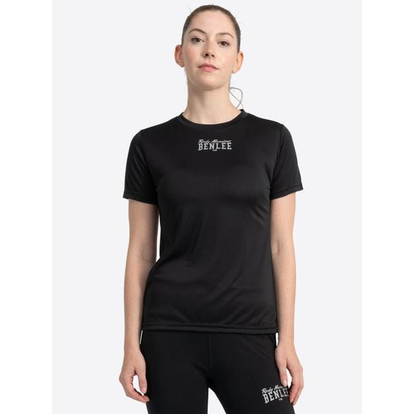 Koszulka damska Benlee Lindsay. Czarne bluzki damskie Benlee, bez wzorów, bez kołnierzyka. Za 152.50 zł.