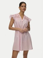 Vero Moda Sukienka letnia Line 10346970 Różowy jasny Oversize. Czerwone sukienki damskie Vero Moda, na lato, m, bez wzorów, z bawełny, bez kołnierzyka, bez ramiączek, oversize. Za 159.99 zł.