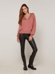 Rodier Sweter w kolorze szaroróżowym rozmiar: XL. Różowe swetry klasyczne damskie Rodier, xl, bez kołnierzyka. Za 226.77 zł.