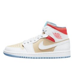 Buty do chodzenia dla dorosłych Air Jordan 1 Mid SE Sesame. Brązowe buty sportowe na co dzień damskie Jordan, ze skóry, bez zapięcia, tenisowe. Za 816.49 zł.