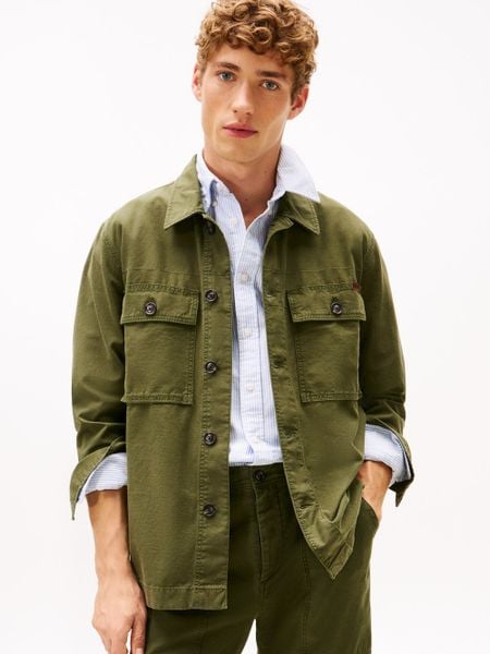 Tommy Hilfiger kurtka przejściowa Mężczyźni Bawełna zielony, L. Zielone kurtki męskie Tommy Hilfiger, l, bez wzorów, z bawełny, bez kaptura. Za 479.95 zł.