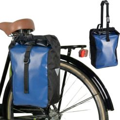 Sakwa torba pojedyncza rowerowa XqmaxPro 13,5L na bagażnik wodoodporna. Niebieskie torebki klasyczne damskie XQ MAX, bez wzorów, z materiału, bez dodatków. Za 35.98 zł.