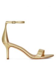LAUREN RALPH LAUREN Sandały Allie Mid 802978207002 Złoty. Żółte sandały damskie Lauren Ralph Lauren, bez wzorów, ze skóry, bez obcasa, na szpilce. Za 689.99 zł.