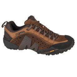 Buty trekkingowe męskie Merrell Intercept. Brązowe buty trekkingowe męskie MERRELL, z gumy, bez zapięcia, trekkingowe. Za 578.90 zł.