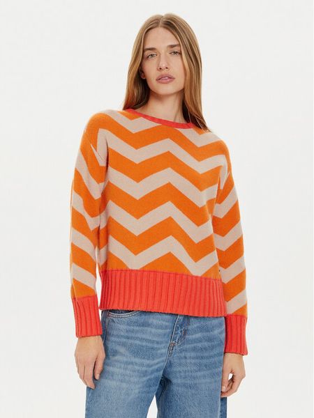 Frieda & Freddies Sweter 3307 Pomarańczowy Regular Fit. Brązowe swetry klasyczne damskie Frieda & Freddies, z wiskozy, bez kołnierzyka. Za 259.99 zł.