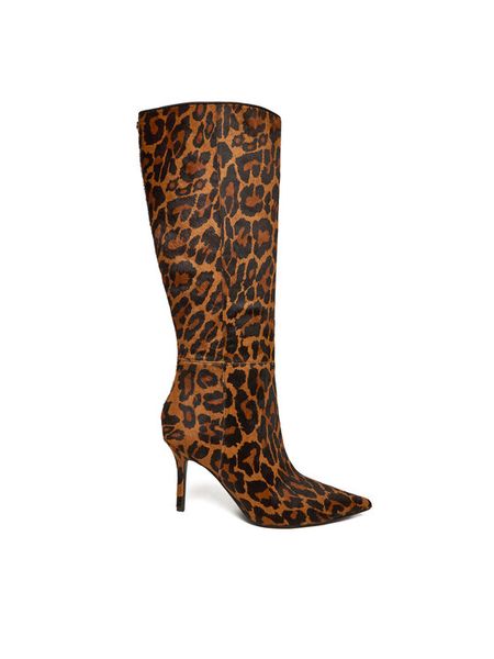 Guess Kozaki FLFGSS LEA11 Brązowy. Brązowe kozaki damskie Guess, ze skóry, bez obcasa, na szpilce. Za 729.99 zł.