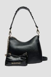 VALENTINO Czarna damska torebka Kalimba Hobo Bag z saszetką. Czarne torebki klasyczne damskie Valentino by Mario Valentino, bez wzorów, ze skóry, bez dodatków. W wyprzedaży za 329.99 zł.