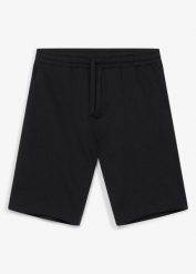 Bermudy dresowe o kroju loose fit (2 pary). Czarne szorty męskie bonprix, bez wzorów, z dresówki. Za 119.99 zł.