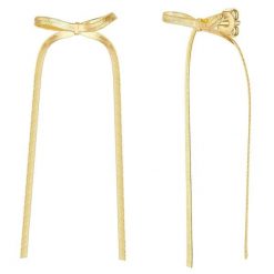 Yokoamii Kolczyki wiszace kokarda z pozlacanego metalu 1 ct Damski. Żółte kolczyki damskie Yokoamii, metalowe. Za 159.99 zł.
