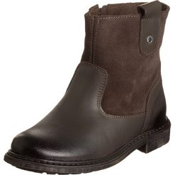 Skórzane botki w kolorze szarobrązowym. Brązowe botki dziewczęce Billowy, bez wzorów, z materiału, bez ramiączek. W wyprzedaży za 159.95 zł.